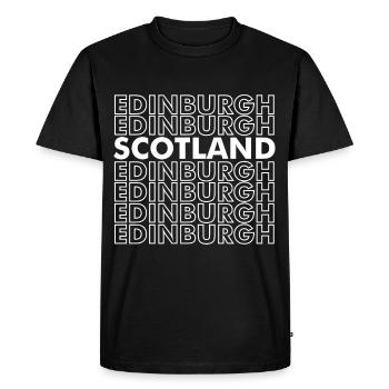 Edimbourg Ecosse Souvenir Touriste Ecossais - T-shirt Premium bio Homme - noir - Devant - Nico (187cm)