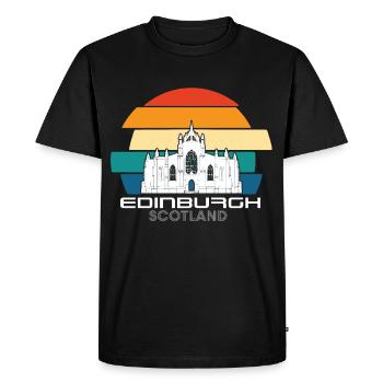 Edinburgh Retro Scotland Souvenir Scottish Tour - T-shirt Premium bio Homme - noir - Devant - Nico (187cm)