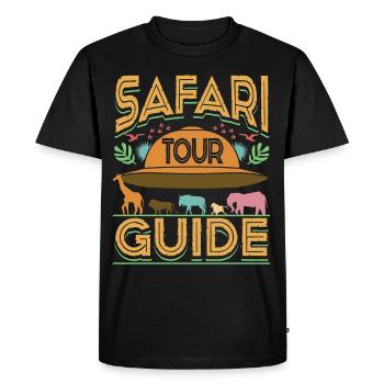 Safari Tour Guide - Men's Premium Organic T-Shirt - black - Front - Nico (187cm)