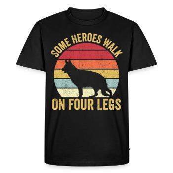 Policier Chien Police Vintage - T-shirt Premium bio Homme - noir - Devant - Nico (187cm)