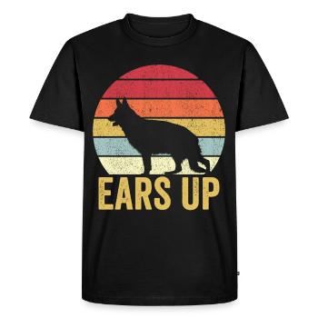 Policier Chien Police Vintage - T-shirt Premium bio Homme - noir - Devant - Nico (187cm)