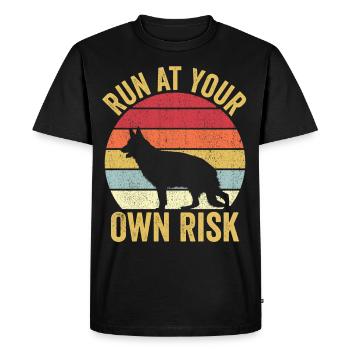 Policier Chien Police Vintage - T-shirt Premium bio Homme - noir - Devant - Nico (187cm)