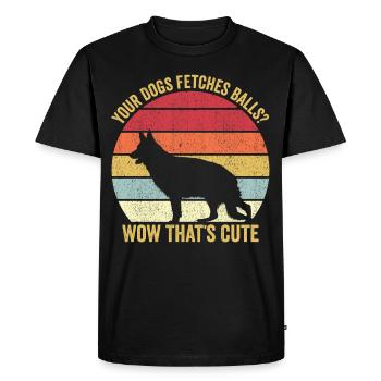 Policier Chien Police Vintage - T-shirt Premium bio Homme - noir - Devant - Nico (187cm)