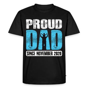 Proud Dad Since November 2020 - Men's Premium Organic T-Shirt - black - Front - Nico (187cm)