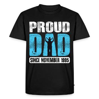 Proud Dad Since November 1995 - Men's Premium Organic T-Shirt - black - Front - Nico (187cm)