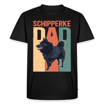 Schipperke Dad Dog Owner Dog Papa Gift - Men's Premium Organic T-Shirt - black - Front - Nico (187cm)