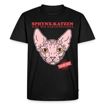 Sphynx Cat Cat Owner Cat Gift - Men's Premium Organic T-Shirt - black - Front - Nico (187cm)