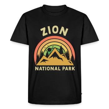Parc national de Zion Utah Randonnée Camping en plein air - T-shirt Premium bio Homme - noir - Devant - Nico (187cm)
