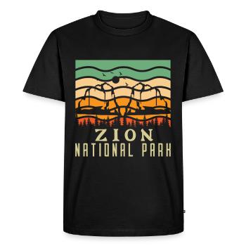 Parc national de Zion Utah Randonnée Camping en plein air - T-shirt Premium bio Homme - noir - Devant - Nico (187cm)