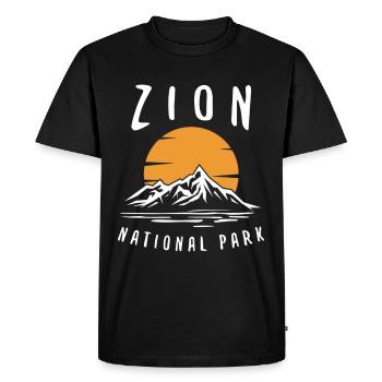 Parc national de Zion Utah Randonnée Camping en plein air - T-shirt Premium bio Homme - noir - Devant - Nico (187cm)
