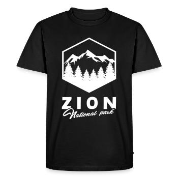 Parc national de Zion Utah Randonnée Camping en plein air - T-shirt Premium bio Homme - noir - Devant - Nico (187cm)