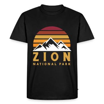 Parc national de Zion Utah Randonnée Camping en plein air - T-shirt Premium bio Homme - noir - Devant - Nico (187cm)