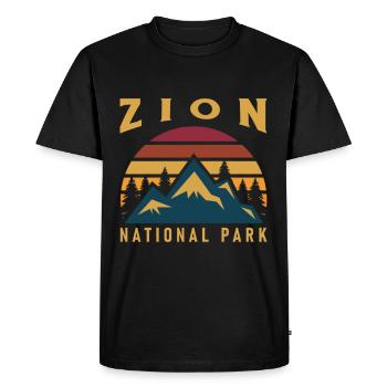 Parc national de Zion Utah Randonnée Camping en plein air - T-shirt Premium bio Homme - noir - Devant - Nico (187cm)