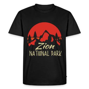 Parc national de Zion Utah Randonnée Camping en plein air - T-shirt Premium bio Homme - noir - Devant - Nico (187cm)