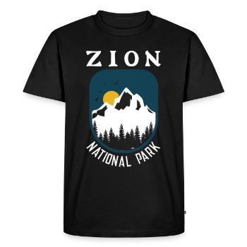Parc national de Zion Utah Randonnée Camping en plein air - T-shirt Premium bio Homme - noir - Devant - Nico (187cm)
