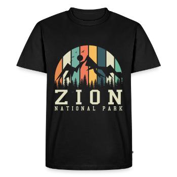 Parc national de Zion Utah Randonnée Camping en plein air - T-shirt Premium bio Homme - noir - Devant - Nico (187cm)