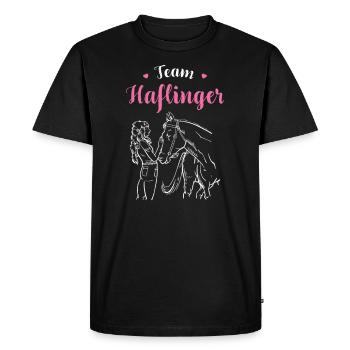 Haflinger I Pony Horse Slogan Motif for Rider - Men's Premium Organic T-Shirt - black - Front - Nico (187cm)