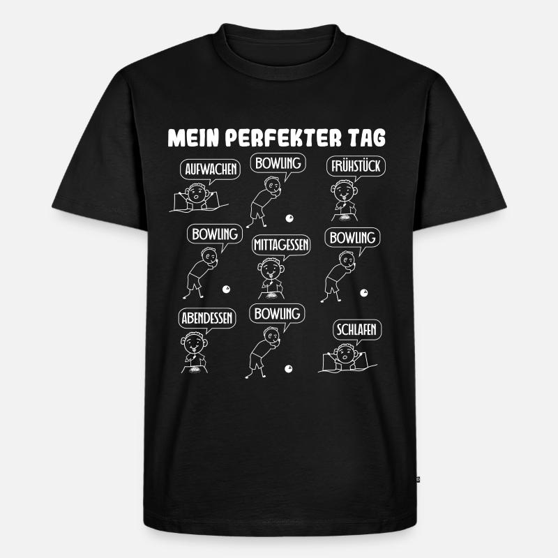 Mein perfekter Tag Bowling Bowler - Männer Premium Bio T-Shirt - Schwarz
