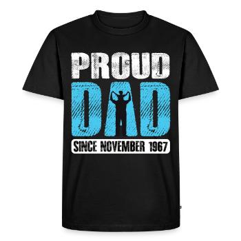 Proud Dad Since November 1967 - Men's Premium Organic T-Shirt - black - Front - Nico (187cm)