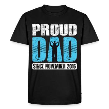 Proud Dad Since November 2016 - Men's Premium Organic T-Shirt - black - Front - Nico (187cm)