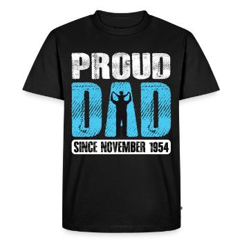 Proud Dad Since November 1954 - Men's Premium Organic T-Shirt - black - Front - Nico (187cm)