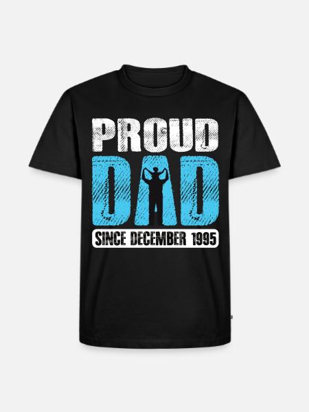 Proud Dad Since December 1995 - Men's Premium Organic T-Shirt - black