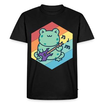 Mignon Guitariste-Grenouille-Guitare-Rock-Guitare-Musici - T-shirt Premium bio Homme - noir - Devant - Nico (187cm)