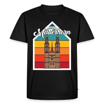 Cervin Suisse Zermatt Alpes souvenir ski montagne - T-shirt Premium bio Homme - noir - Devant - Nico (187cm)