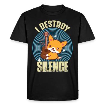 Guitare Destroy Silence Nice Fox guitariste Rockgi - T-shirt Premium bio Homme - noir - Devant - Nico (187cm)