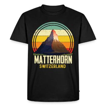 Cervin Suisse Alpes Souvenir Ski Zermatt Skif - T-shirt Premium bio Homme - noir - Devant - Nico (187cm)