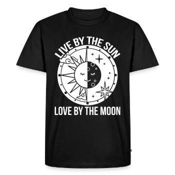 Lune Soleil Jour Lune Phase Lune Phases Lunaires de la Lune - T-shirt Premium bio Homme - noir - Devant - Nico (187cm)