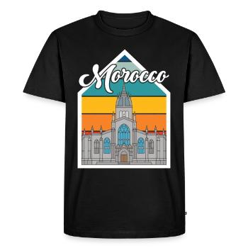 Morocco Skyline Africa City Gibraltar Ocean - Men's Premium Organic T-Shirt - black - Front - Nico (187cm)