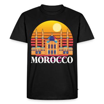 Morocco Temple Africa Gibraltar Moroccan Beach - Men's Premium Organic T-Shirt - black - Front - Nico (187cm)
