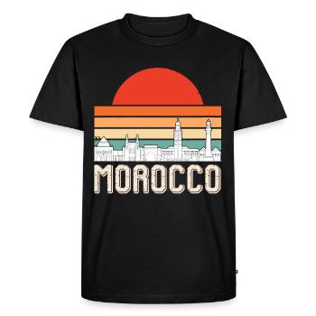 Morocco Skyline Africa Gibraltar Moroccan Souven - Men's Premium Organic T-Shirt - black - Front - Nico (187cm)