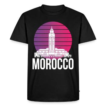 Moroccan City Morocco Skyline Africa Gibraltar - Men's Premium Organic T-Shirt - black - Front - Nico (187cm)