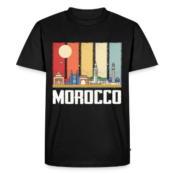 Afrique Maroc Skyline Maroc Soleil africain - T-shirt Premium bio Homme - noir - Devant - Nico (187cm)