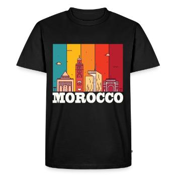 Maroc Skyline Afrique Souvenir Marocain Gibralt - T-shirt Premium bio Homme - noir - Devant - Nico (187cm)