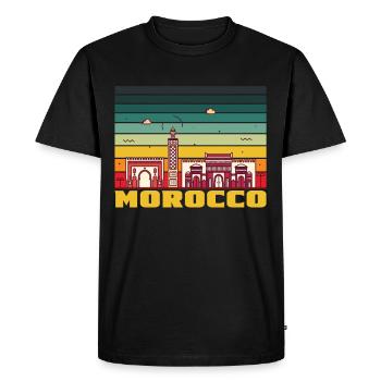 Afrique Maroc Skyline Souvenir Africain Maroc - T-shirt Premium bio Homme - noir - Devant - Nico (187cm)