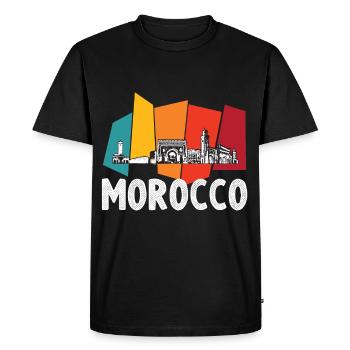 Rétro Maroc Skyline Afrique Souvenir Marocain G - T-shirt Premium bio Homme - noir - Devant - Nico (187cm)