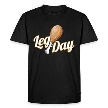 Mieux vaut ne pas sauter le pilon de dinde du jour de l’étape - T-shirt Premium bio Homme - noir - Devant - Nico (187cm)