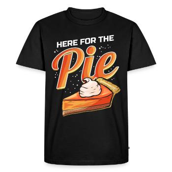 Pumpkin Pie Lover Here for the Pie with Cream - Men's Premium Organic T-Shirt - black - Front - Nico (187cm)