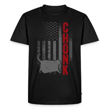Chonk Meme Cat Chonk - Men's Premium Organic T-Shirt - black - Front - Nico (187cm)