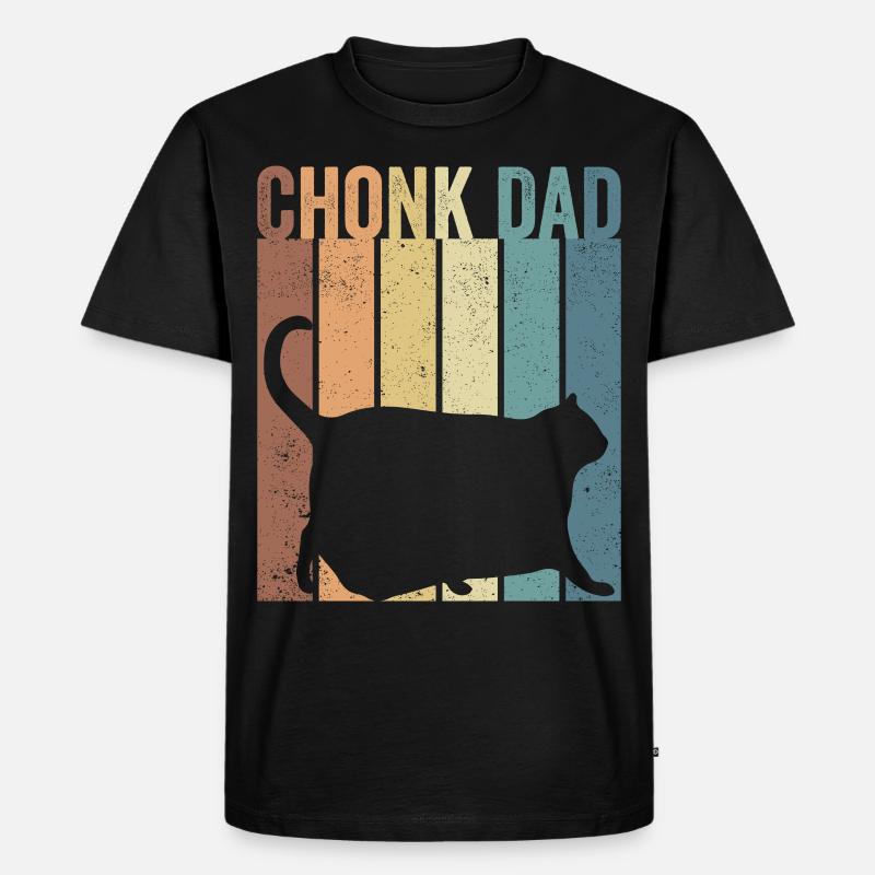 Chonk Meme Katze Chonk Dad - Männer Premium Bio T-Shirt - Schwarz