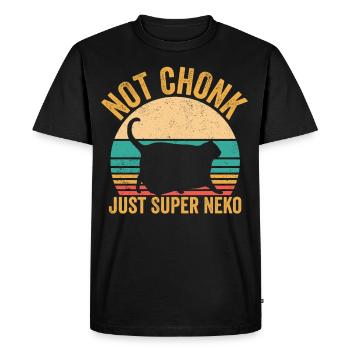 Chonk Meme Cat Pas Chonk seulement Super Neko - T-shirt Premium bio Homme - noir - Devant - Nico (187cm)