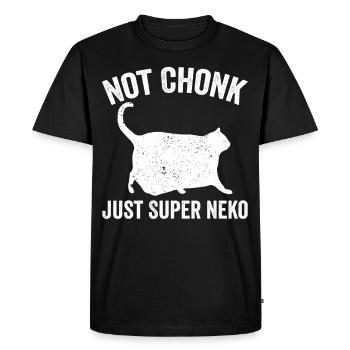 Chonk Meme Cat Pas Chonk seulement Super Neko - T-shirt Premium bio Homme - noir - Devant - Nico (187cm)