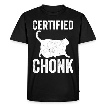 Chonk Meme Cat Certified Chonk - Men's Premium Organic T-Shirt - black - Front - Nico (187cm)