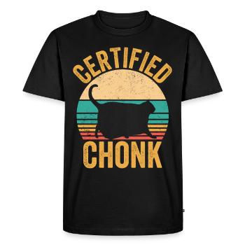 Chonk Meme Cat Certified Chonk - Men's Premium Organic T-Shirt - black - Front - Nico (187cm)