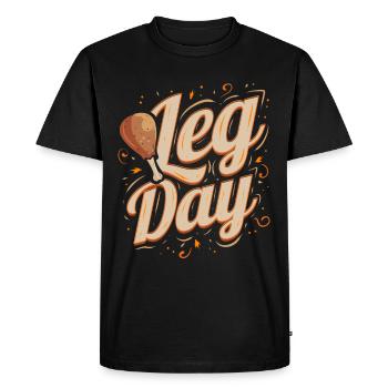 Dinde Tambour Jambe Jour de Thanksgiving - T-shirt Premium bio Homme - noir - Devant - Nico (187cm)