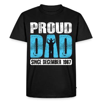 Proud Dad Since December 1967 - Men's Premium Organic T-Shirt - black - Front - Nico (187cm)