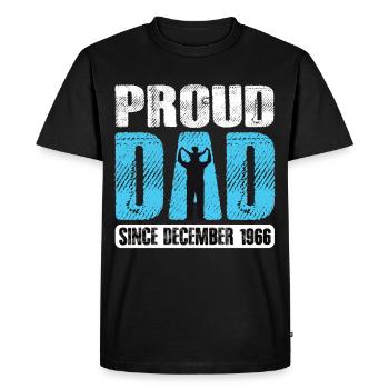 Proud Dad Since December 1966 - Men's Premium Organic T-Shirt - black - Front - Nico (187cm)